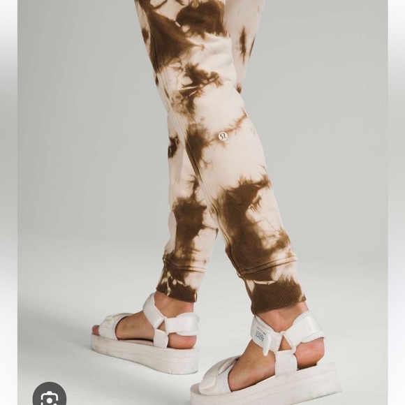 Lululemon Warm Down French Terry Drawstring Jogger Tie Dye Earth Day Sand Brown - Picture 5 of 11